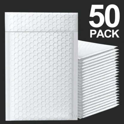 Sobres de burbujas impermeables de espuma blanca, bolsas de embalaje con sello de plástico, 50/10 piezas, 11/15/23cm