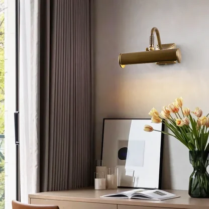 Luz de lente de maquillaje de estilo francés Vintage, luz de pared de latón refinado, luz de imagen, iluminación LED para baño, habitación y sala de estar