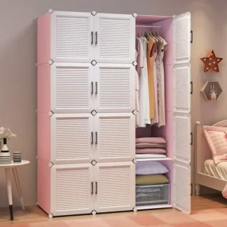 Armario para el hogar, mueble de dormitorio para organizador, estante multicapa, armarios de almacenamiento de alta capacidad, casillero plegable simple