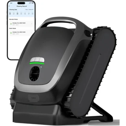 Robot limpiador inalámbrico para piscina, optimizador de ruta inteligente, área aplicable máxima de 2260 pies cuadrados, color negro plateado