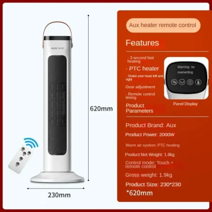 Máquina de calefacción eléctrica para el hogar, ventilador de aire caliente de ahorro de energía, Control remoto para dormitorio y oficina, 220V