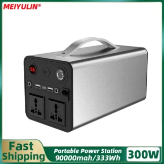 Generador Solar portátil de 90000mAh, estación de fuente de alimentación de 300W, 220V CA, CC, salida USB, batería auxiliar de carga para acampar al aire libre