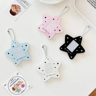Ins Simple Star acrílico 1 pulgada Kpop Photocard titular bolsa foto tarjeta manga colgante escuela papelería 1 pieza