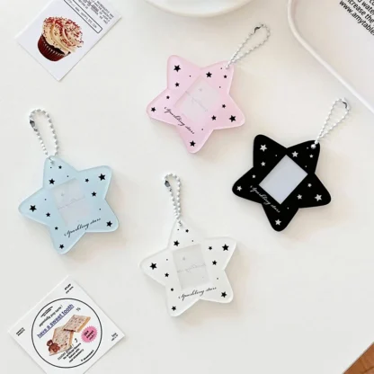 Ins Simple Star acrílico 1 pulgada Kpop Photocard titular bolsa foto tarjeta manga colgante escuela papelería 1 pieza