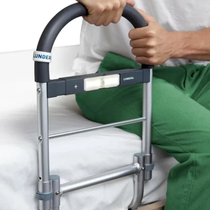 Rieles de cama de seguridad para adultos mayores, con luz de movimiento y Mango antideslizante, barandillas de cama para personas mayores y pacientes de cirugía