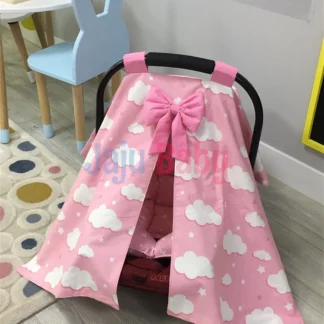 Funda de cochecito y cubierta interior de combinación de nube y estrella Rosa hecha a mano