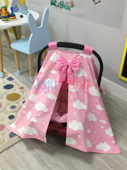 Funda de cochecito y cubierta interior de combinación de nube y estrella Rosa hecha a mano