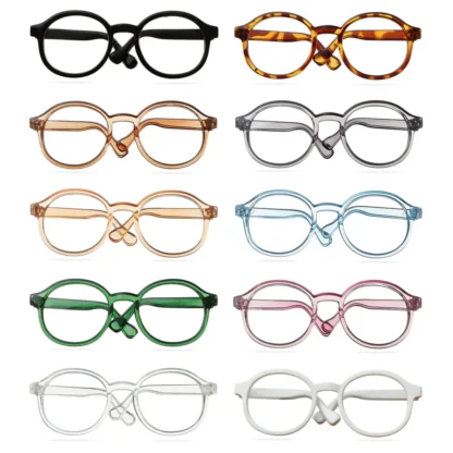 Gafas en miniatura con montura redonda, lentes transparentes de Color caramelo, accesorios para muñecas Blythe