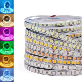 Tira de luces LED de 12V, 5054 LED/m, IP21, IP65, cinta de luz Flexible impermeable, lámpara con conector de CC, Blanco cálido, blanco frío, azul, 120