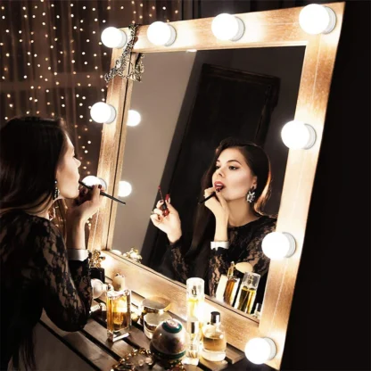 Espejo de maquillaje con USB, luz regulable para tocador Hollywood, 6, 10 y 14 bombillas