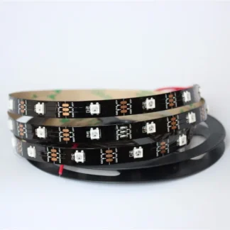 Tira de LED negra WS2812B no impermeable, 5M, 150 LED, matriz de 150 píxeles, pantalla, DIY