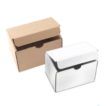 Cajas corrugadas blancas/marrones, caja de papel Kraft pequeña, caja de regalo para jabón de cartón plegable/Joyería, cajas de embalaje de Hardware, 10 piezas