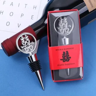 Tapón de botella cromado con temática asiática tradicional, tapón de botella con diseño doble, ideal para regalar recuerdos de boda, 50 unidades, envío gratis
