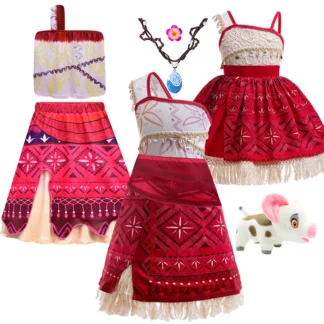 Ocean Adventure 2 Moana disfraz de juego de rol vestido de princesa para niñas vestido de baile Vaiana ropa de Carnaval niños Cosplay ropa de Moana