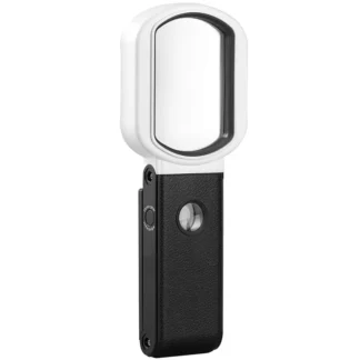 Lupa de mano recargable con luz, lupa de pie para lectura, inspección, joyería, 25X, 10X