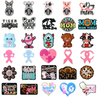 5/10 Uds nuevas cuentas de silicona tema de amor de mamá cuentas focales para fabricación de joyería DIY pulsera collar accesorios de joyería regalos