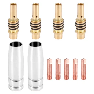 11 unids/set de boquillas de soldadura Mig, soporte para boquillas de soplete, puntas de contacto, juego de difusor de Gas de 0,040 pulgadas para antorchas