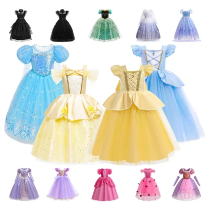 Vestido de Reina de la nieve para niños, vestido de princesa de Navidad para Cosplay, ropa de lujo para actuación de Elsa Belle, ropa elegante para fiesta