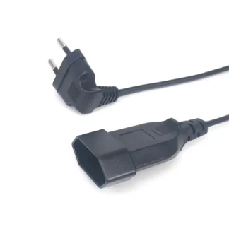 Cable de extensión de alimentación europeo, enchufe macho de 90 grados a hembra, para PC, ordenador, PDU de 0,3 m/0,6 m/1,8 m, 2 clavijas en ángulo