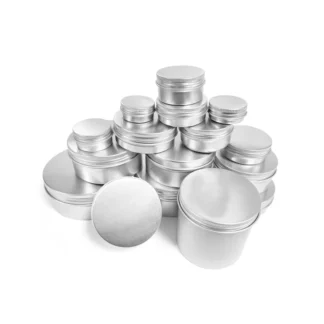 Tarros de aluminio para cosméticos, recipientes redondos de plata con tapa de rosca, para bálsamo labial, crema facial, caja de latas de té, 5ml-250ml
