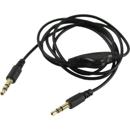 Cable de extensión de Audio para auriculares estéreo, 2 piezas, 3,5mm, M/M, con Control de volumen, color negro