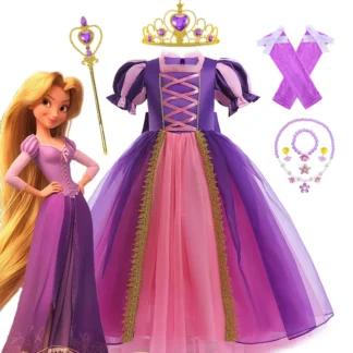 Disfraz de Rapunzel de Disney para niña, vestido de princesa púrpura para fiesta, disfraz de fantasía para carnaval, vestido de cuento de hadas, regalo de cumpleaños sorpresa