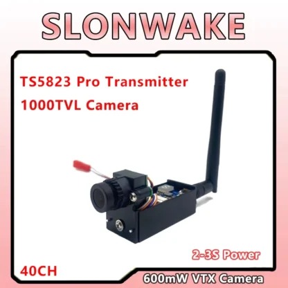 Conjunto de cámara 5,8G FPV CMOS 1000TVL, 2,8mm con transmisor VTX de vídeo de 600mW, para cuadricóptero de carreras, coche teledirigido