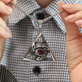 Collar de ojos triangulares de demonio, borlas delicadas, collar de ojo de diablo, perla de imitación, collar con colgante exagerado para mujer y niña