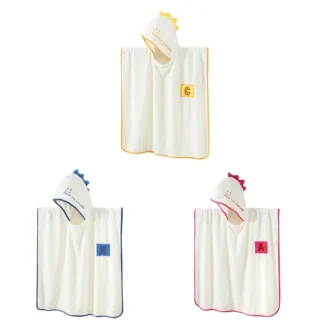 Albornoz para niños, toalla con capucha, toalla baño transpirable, equipo natación para bebé lana Coral