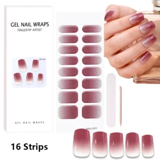Envolturas de Gel semicurado rápido, adhesivo sólido para uñas, cubierta completa, calcomanía para uñas, lámpara UV, decoración de manicura curada