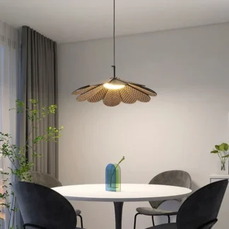 GHJUYIOL Lámpara colgante de madera de nogal para restaurante, barra retro japonesa, balcón de madera, casa de familia, dormitorio, luz de estudio