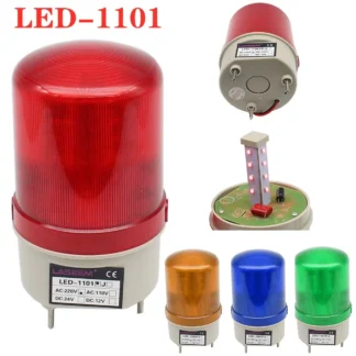 Lámpara LED estroboscópica Giratoria por voz, luz de advertencia de 12V, 24V, 1101 V y 110V, con sirena de color amarillo, azul, rojo y verde, 220