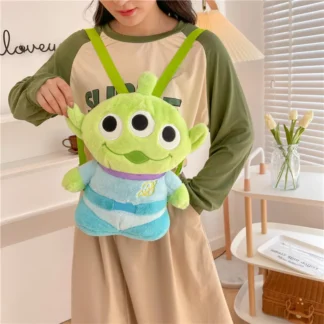Disney Toy Story Alien-mochila escolar de felpa para niños, morral Kawaii suave de dibujos animados, juguete de peluche para niños, novedad