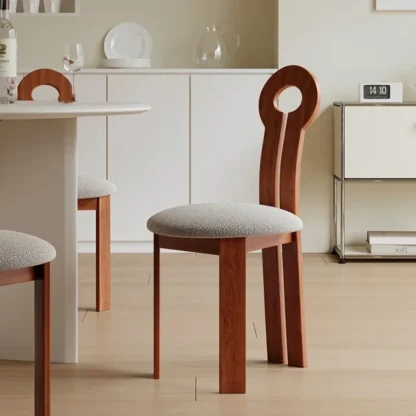 Silla de comedor de madera para el hogar, asiento de cocina de estilo Retro, sólido, Wabi sabi, diseño creativo