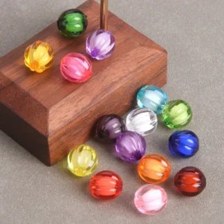 Cuentas espaciadoras sueltas de plástico acrílico para fabricación de joyas, abalorios redondos con forma de calabaza de 8mm, 10mm y 12mm, 50 piezas