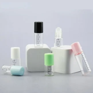 Botella de Perfume con forma de bola enrollable, frasco de vidrio de 1ml, 2ml, 3ml, 5ml, pequeña muestra de Perfume, subembotellado