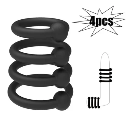 Anillo de silicona para retrasar la eyaculación, anillo duradero para agrandar el pene, bloqueo de anillo para pene, anillos de goma para Semen, Juguetes sexuales para hombres y adultos