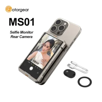 Pantalla de Monitor Fotorgear MS01 para iPhone Android Smartphone cámara trasera pantalla de Monitor de Selfie magnético inalámbrico VS KingMa PH01