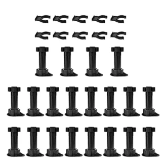 Pies de muebles de 20 piezas, patas ajustables para armario, patas de gabinete con Clips para tablero de patadas para cocina, baño y gabinete