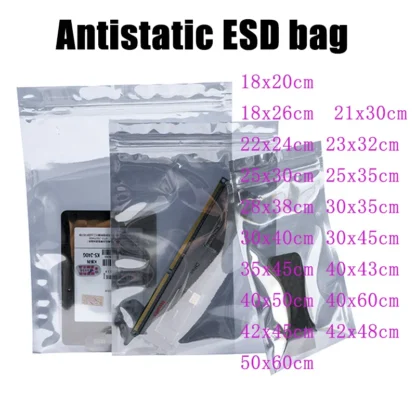 Bolsas autosellantes ESD, paquete de blindaje antiestático transparente para almacenamiento, accesorios electrónicos, bolsas USB