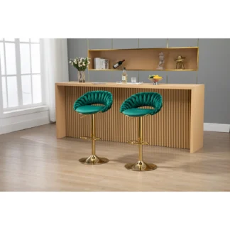 Juego de 2 taburetes de bar giratorios con reposapiés para cocina y comedor