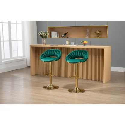 Juego de 2 taburetes de bar giratorios con reposapiés para cocina y comedor