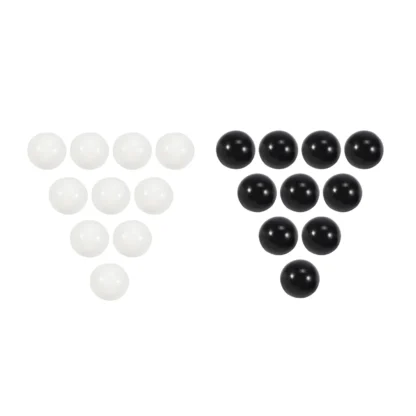 20 piezas de canicas de vidrio de 16 mm, bolas de vidrio para decoración, pepitas de colores, juguete en blanco y negro