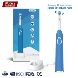 Cepillo de dientes eléctrico recargable para adultos, cepillo de dientes eléctrico con rotación de 3 modos de limpieza, resistente al agua, inteligente, blanqueador, 2 cabezales, portátil de viaje