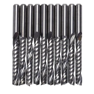 10 Uds brocas para enrutador Cnc 3.175X22Mm brocas para enrutador Cnc de carburo en espiral de una sola flauta fresa