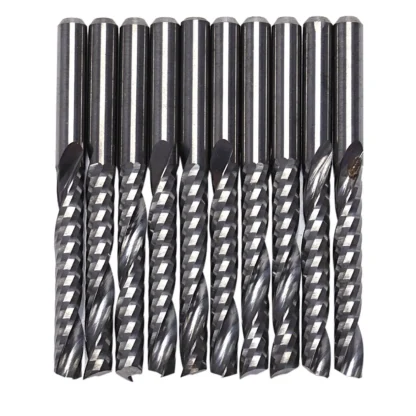 10 Uds brocas para enrutador Cnc 3.175X22Mm brocas para enrutador Cnc de carburo en espiral de una sola flauta fresa