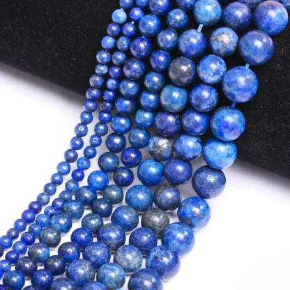 Piedra Natural de lapislázuli, cuentas de Color azul, collar, pulsera, pendientes, accesorios para hacer joyas, DIY, 4-10mm