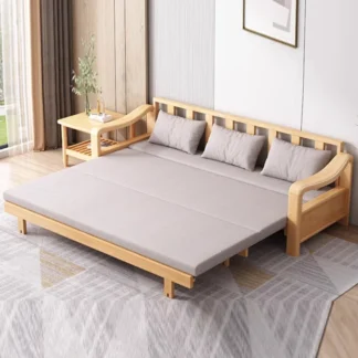 Sofá cama plegable cómodo de color gris personalizado, sofá extraíble OEM, sofá de almacenamiento adicional extensible