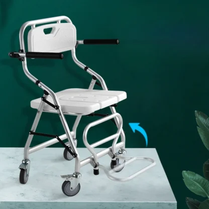 Muebles para personas mayores, carritos plegables con freno de mano, taburete con asa, asiento ligero, carrito de equipaje ajustable, silla de acero inoxidable