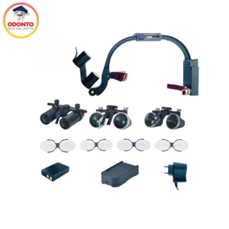 Odonto sem Galantia Dental LED cabeza lámpara lupas 2.5X 3.5X 6X dentista faro quirúrgico aumento Binocular